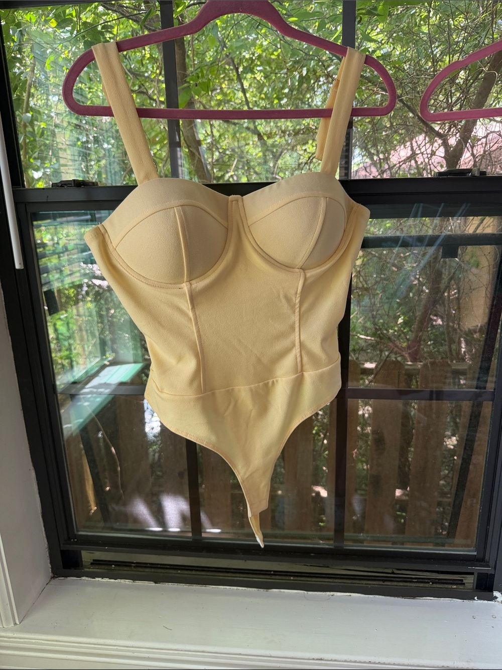 Haute Monde Pale Yellow Bustier Bodysuit
